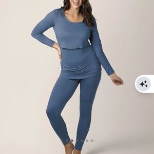 Kindred Bravely Jane Nursing Pajama Set, slate blue